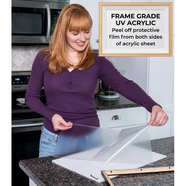 21x43 Frame White & Yellow Solid Wood Picture Frame Width 2